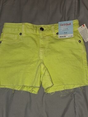 Cat & Jack Neon Yellow Women's Denim Cutoff Shorts